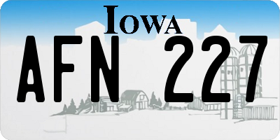 IA license plate AFN227