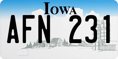 IA license plate AFN231