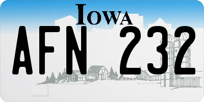 IA license plate AFN232