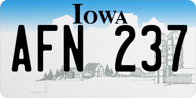 IA license plate AFN237