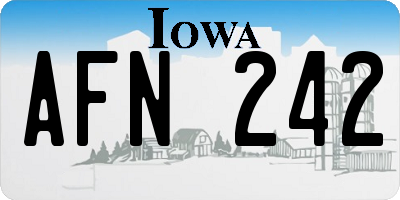 IA license plate AFN242