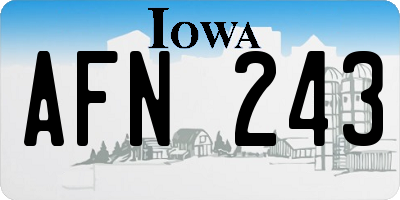 IA license plate AFN243