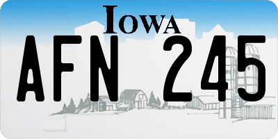 IA license plate AFN245