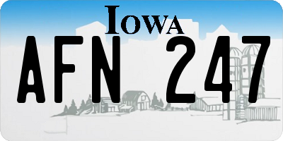 IA license plate AFN247
