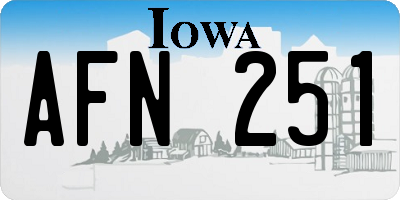 IA license plate AFN251