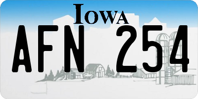 IA license plate AFN254