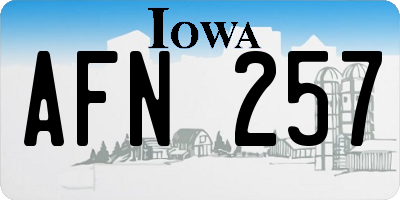 IA license plate AFN257