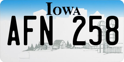 IA license plate AFN258