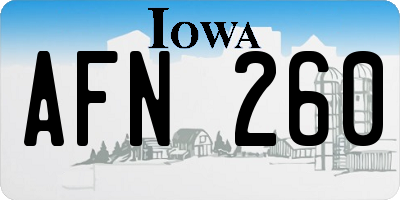 IA license plate AFN260