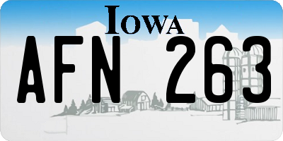 IA license plate AFN263