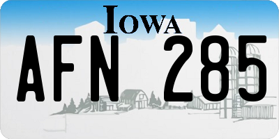 IA license plate AFN285