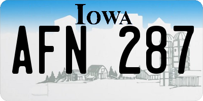 IA license plate AFN287