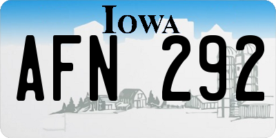 IA license plate AFN292