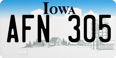 IA license plate AFN305