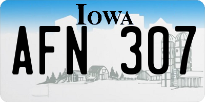 IA license plate AFN307