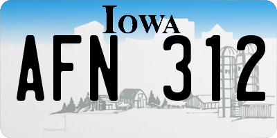 IA license plate AFN312