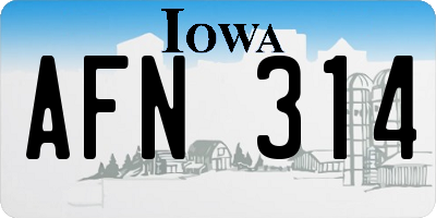 IA license plate AFN314