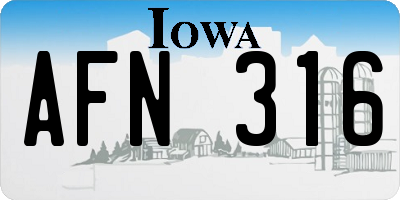 IA license plate AFN316