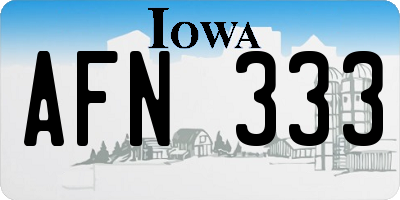 IA license plate AFN333