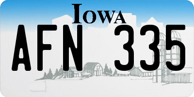 IA license plate AFN335