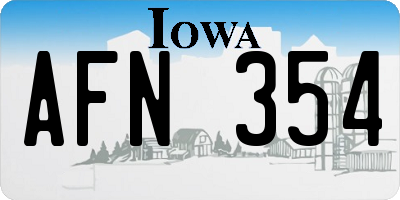 IA license plate AFN354