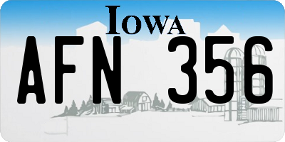 IA license plate AFN356