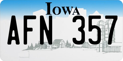 IA license plate AFN357