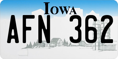 IA license plate AFN362