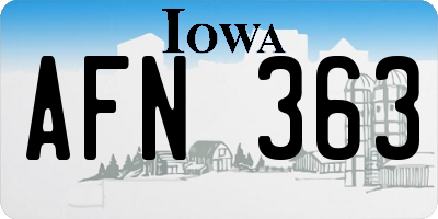 IA license plate AFN363