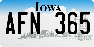 IA license plate AFN365