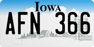 IA license plate AFN366