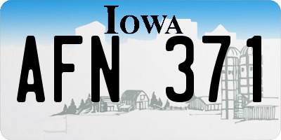 IA license plate AFN371