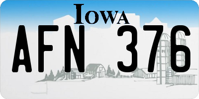 IA license plate AFN376