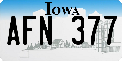 IA license plate AFN377