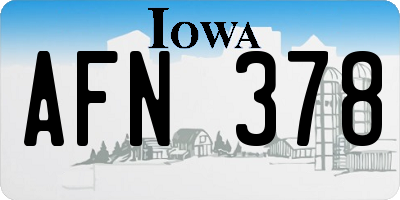 IA license plate AFN378