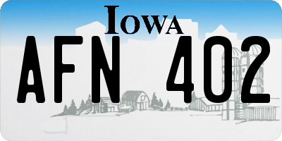 IA license plate AFN402