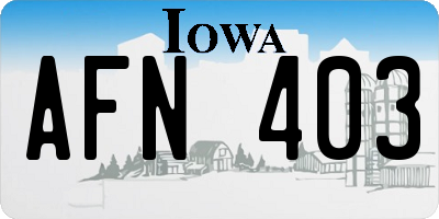 IA license plate AFN403