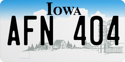 IA license plate AFN404