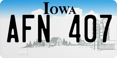 IA license plate AFN407