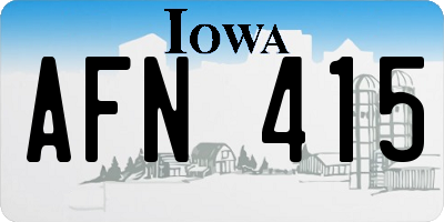 IA license plate AFN415