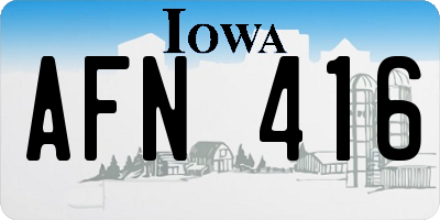 IA license plate AFN416