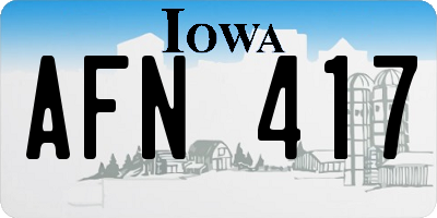 IA license plate AFN417