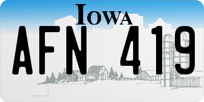 IA license plate AFN419