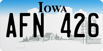 IA license plate AFN426