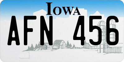 IA license plate AFN456