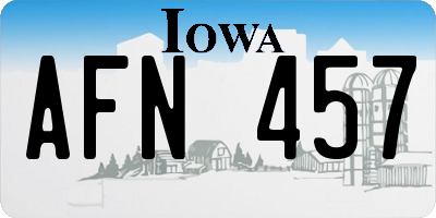 IA license plate AFN457