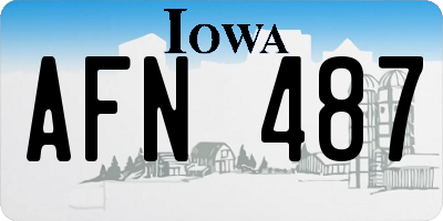 IA license plate AFN487