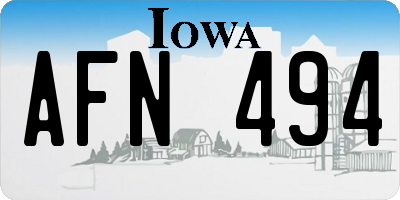 IA license plate AFN494