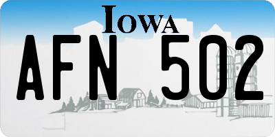 IA license plate AFN502