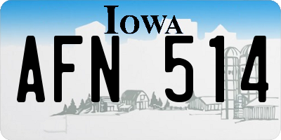IA license plate AFN514